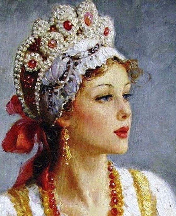Russian beauties on famous paintings